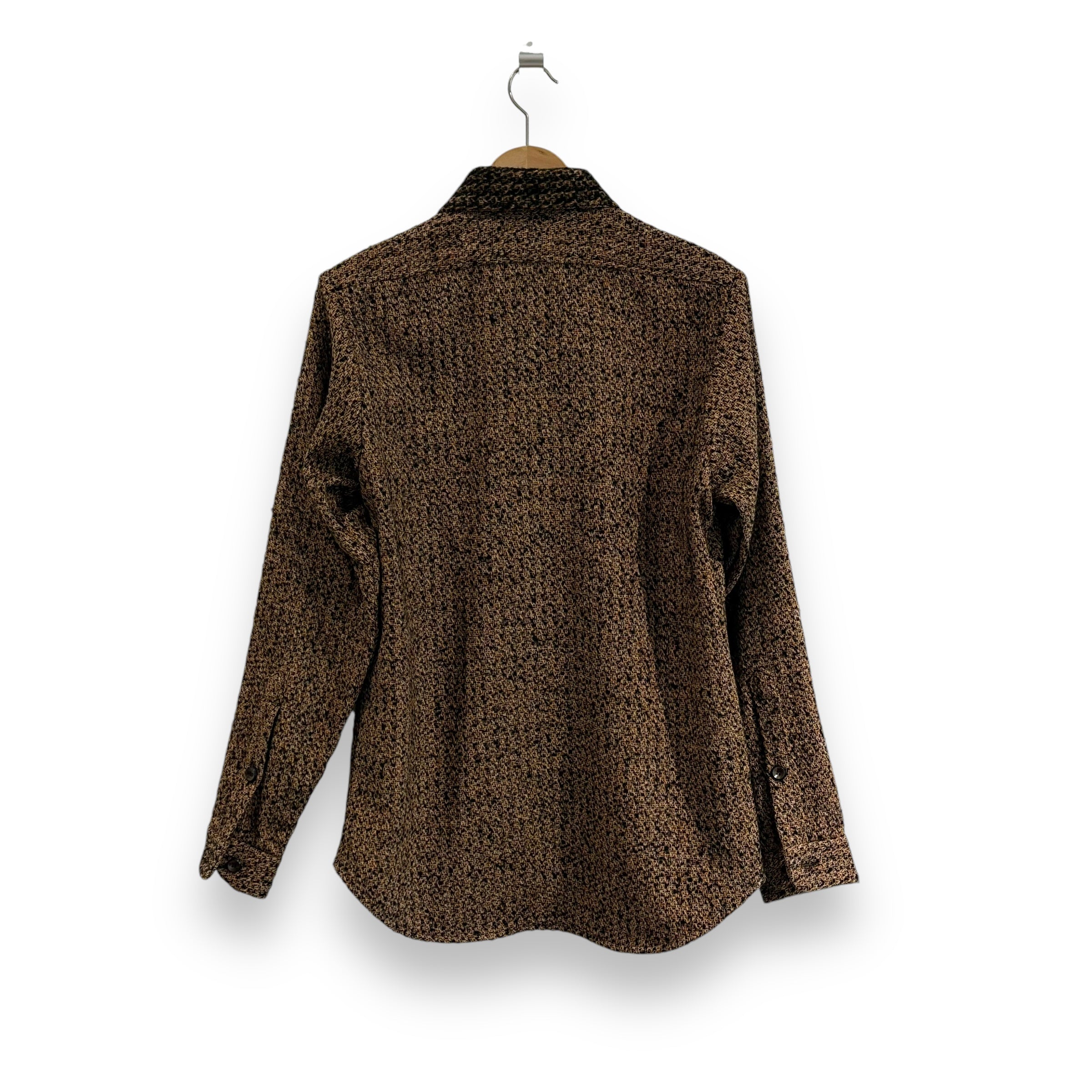 Frank Leder 2-sided Wool Shirt terracotta/black