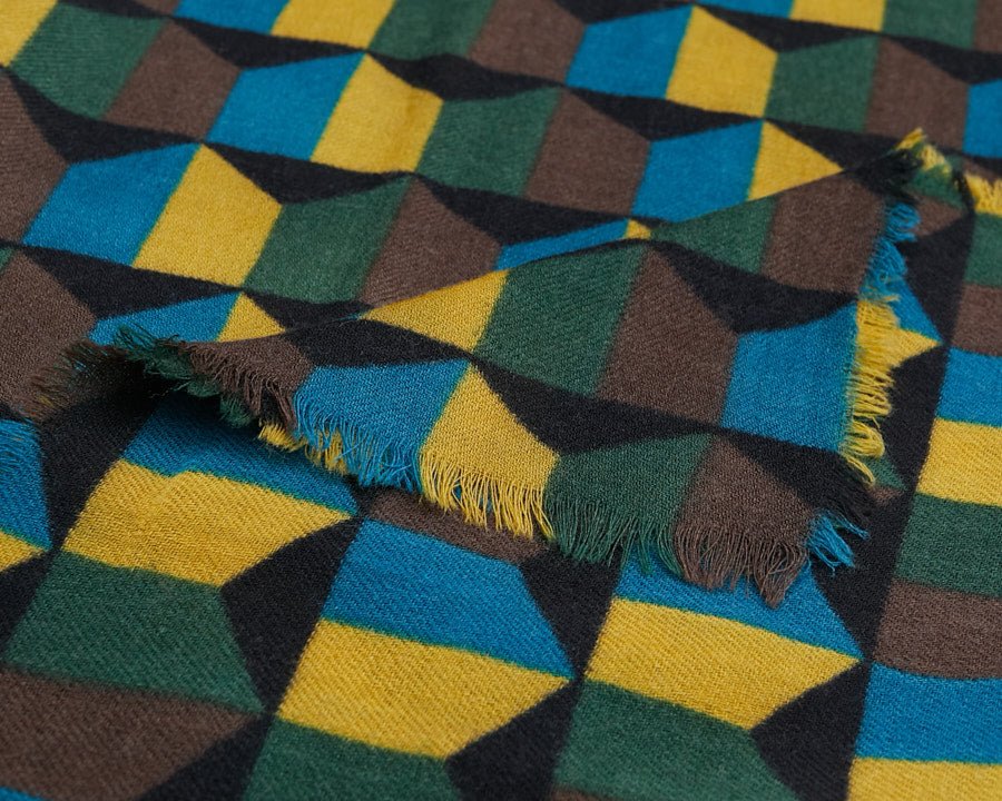 Lovat & Green Blanket Scarf Warhol mustard